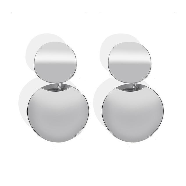 Boucles D'oreilles Éblouissantes de Mode Grandes Géométriques rondes Moderne