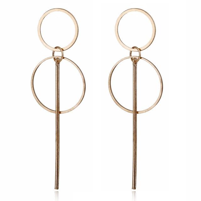 Boucles D'oreilles Éblouissantes de Mode Grandes Géométriques rondes Moderne