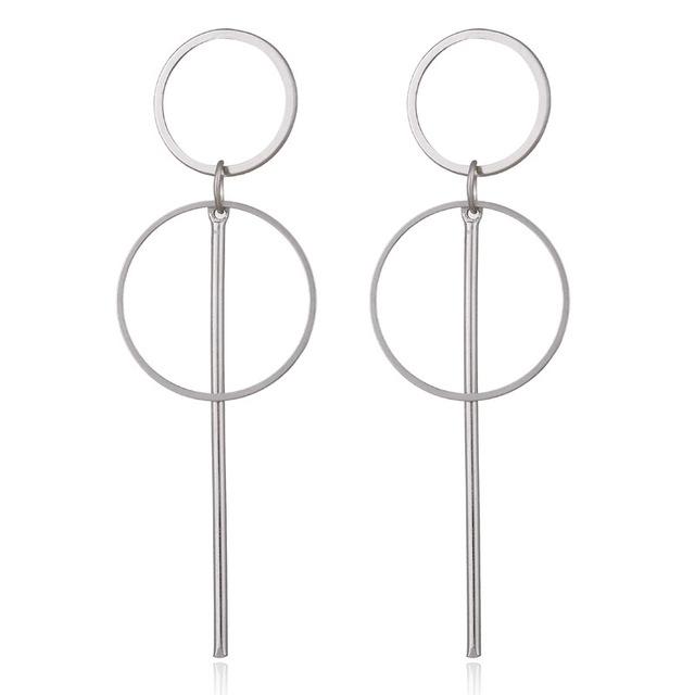 Boucles D'oreilles Éblouissantes de Mode Grandes Géométriques rondes Moderne