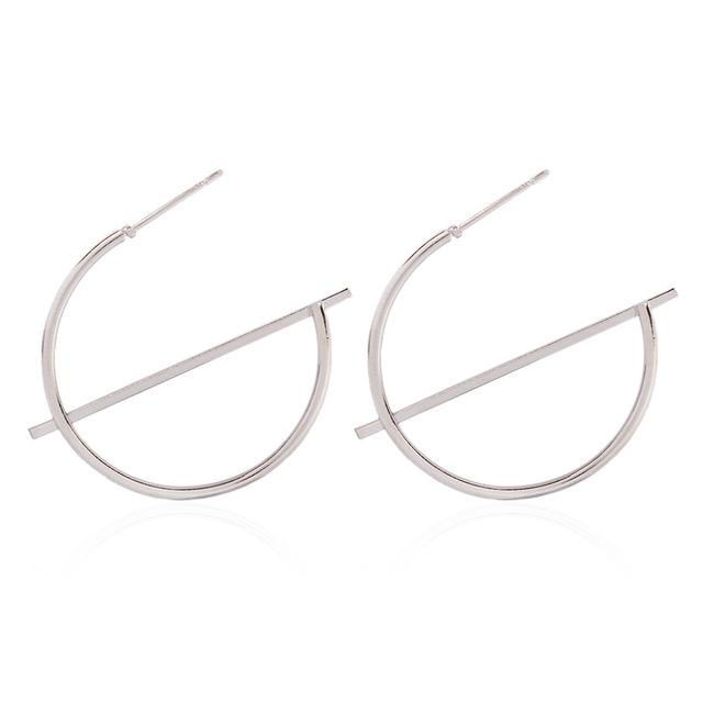 Boucles D'oreilles Éblouissantes de Mode Grandes Géométriques rondes Moderne