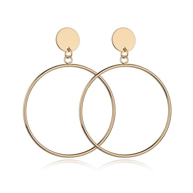 Boucles D'oreilles Éblouissantes de Mode Grandes Géométriques rondes Moderne