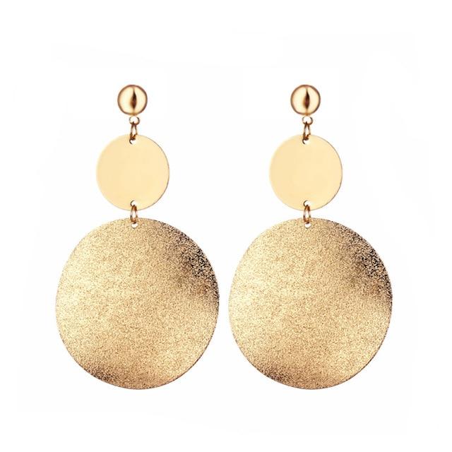 Boucles D'oreilles Éblouissantes de Mode Grandes Géométriques rondes Moderne