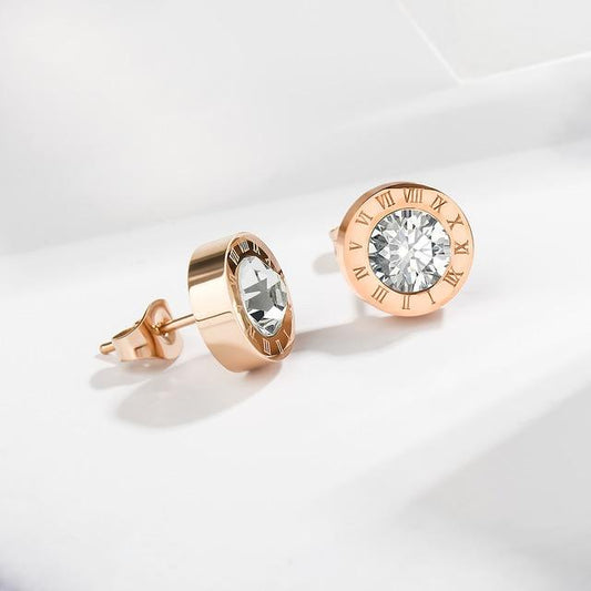 Petits clous d'oreilles Chiffres en acier inoxydable argent-or -noir ou blanc