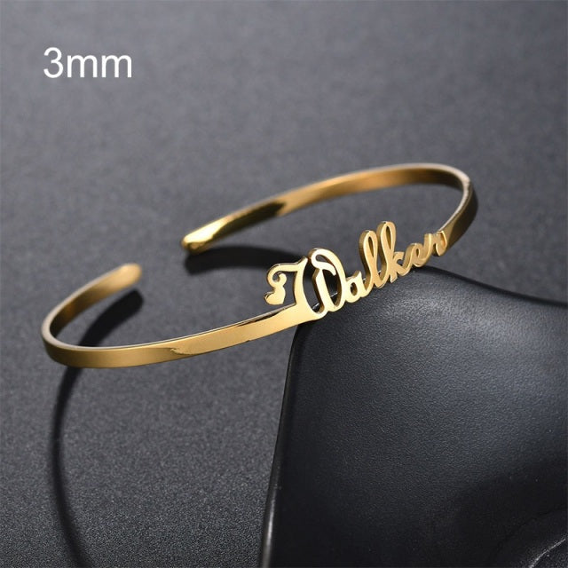 Bracelet Personnalisé En Acier Inoxydable Plaque Signalétique Lettres Coeur