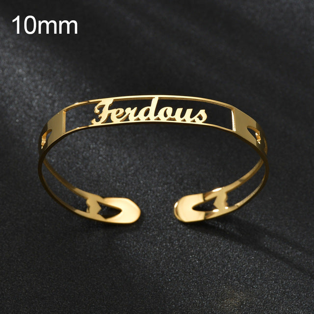 Bracelet Personnalisé En Acier Inoxydable Plaque Signalétique Lettres Coeur