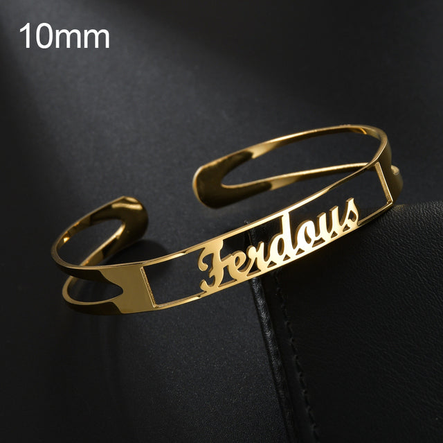 Bracelet Personnalisé En Acier Inoxydable Plaque Signalétique Lettres Coeur
