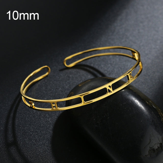 Bracelet Personnalisé En Acier Inoxydable Plaque Signalétique Lettres Coeur