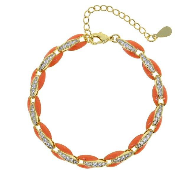 Bracelet Mode haute qualité pour femmes Arc en ciel coloré perlé et strass