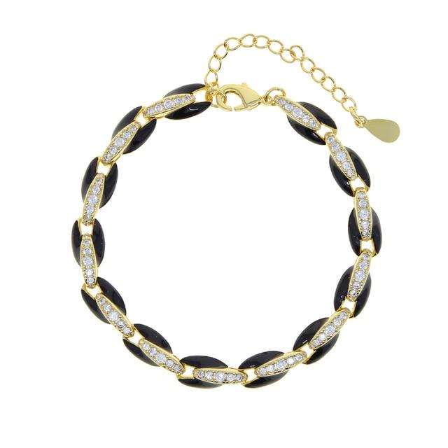 Bracelet Mode haute qualité pour femmes Arc en ciel coloré perlé et strass