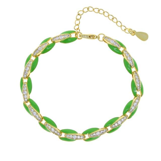 Bracelet Mode haute qualité pour femmes Arc en ciel coloré perlé et strass