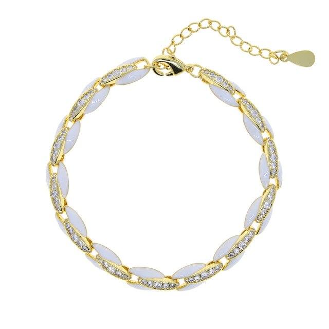 Bracelet Mode haute qualité pour femmes Arc en ciel coloré perlé et strass