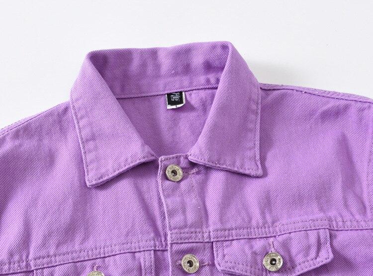 veste en jean Homme violet ou orange