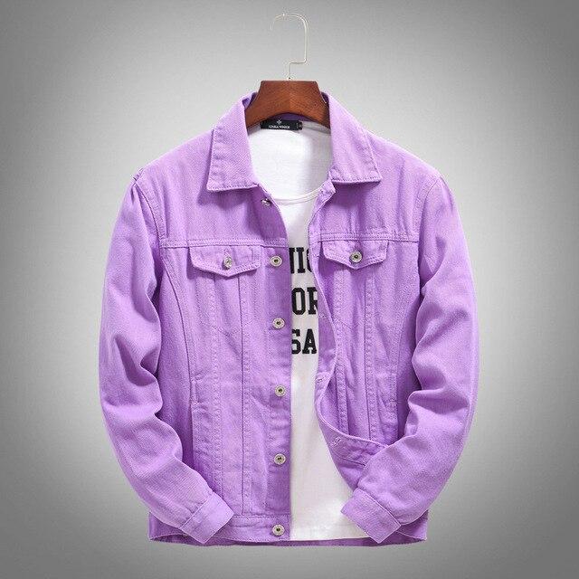veste en jean Homme violet ou orange