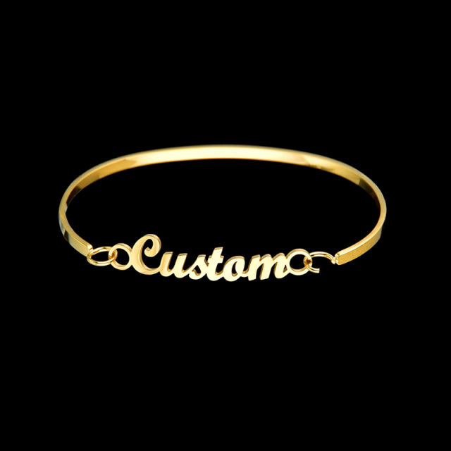 Bracelet Personnalisé En Acier Inoxydable Plaque Signalétique Lettres Coeur