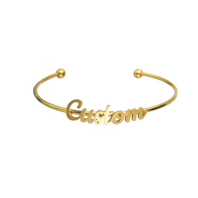 Bracelet Personnalisé En Acier Inoxydable Plaque Signalétique Lettres Coeur