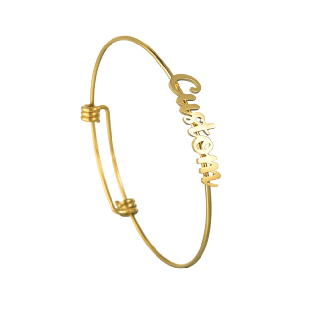 Bracelet Personnalisé En Acier Inoxydable Plaque Signalétique Lettres Coeur