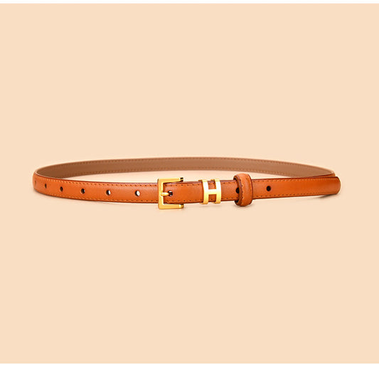 ceinture orange en cuir
