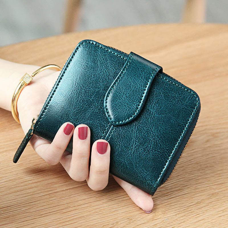 Portefeuille en cuir véritable coloré