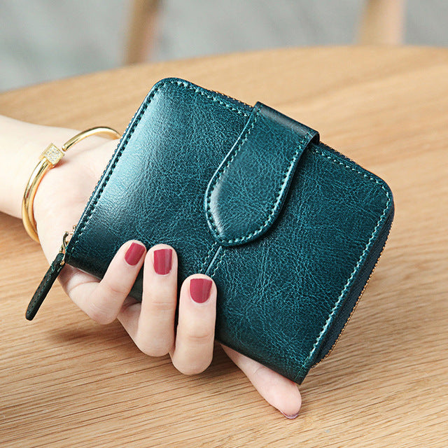 Portefeuille en cuir véritable coloré