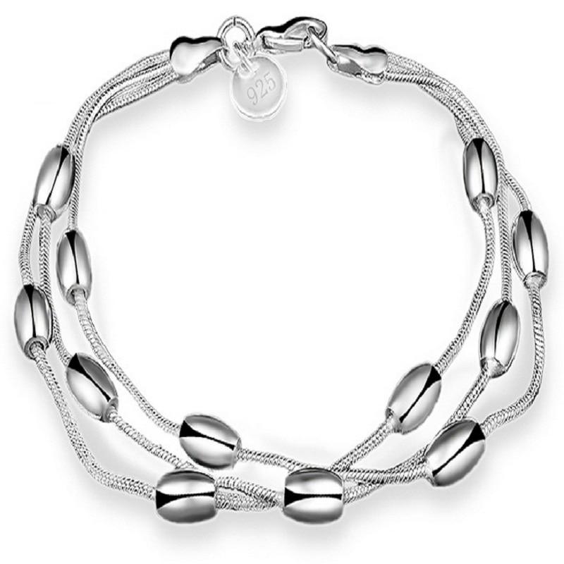 Bracelet en argent 925, bijoux Mode Three Ball Gloss