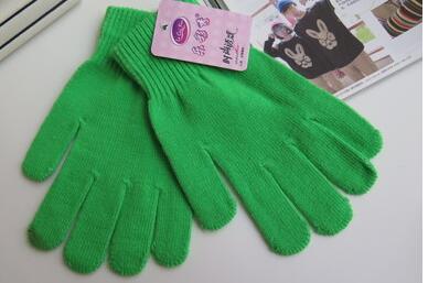 Gants à doigts tricotés de couleur unie