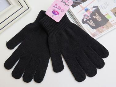 Gants à doigts tricotés de couleur unie