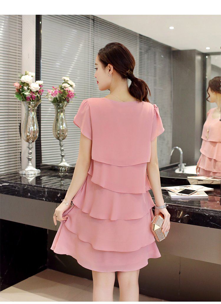 Robe été Élégante Femmes- En Mousseline de Soie-Robe de Cocktail Noir Rouge Rose