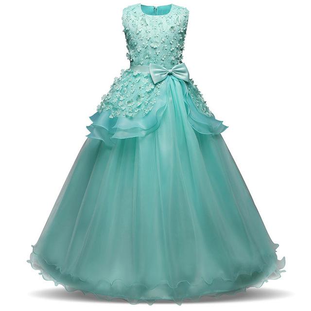 Robe longue de Princesse convient pour mariages ou réceptions qui ravira vos filles de 6-14 ans Kids