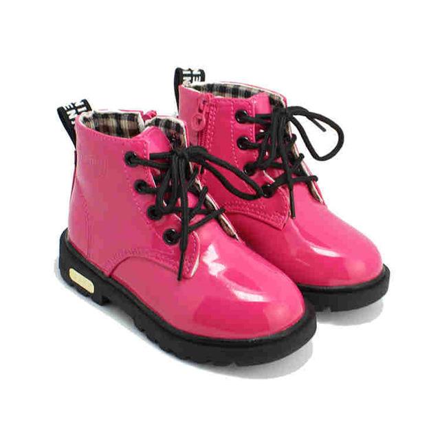 Chaussures Enfants Pull up En Cuir Étanche pour l'Hiver style doc Martens Filles & Garçons