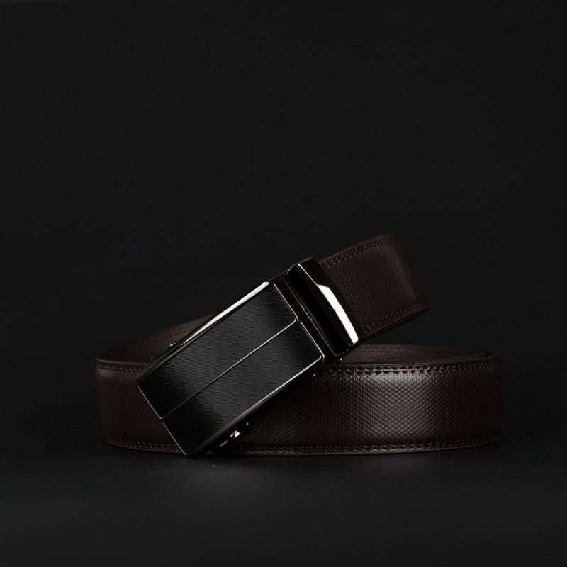 Ceinture en cuir véritable Homme nouvelle boucle de sangle automatique en alliage noir
