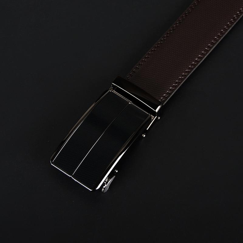 Ceinture en cuir véritable Homme nouvelle boucle de sangle automatique en alliage noir