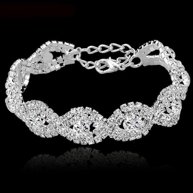 Bracelets Luxury Crystal couleur argent orné de swarowski