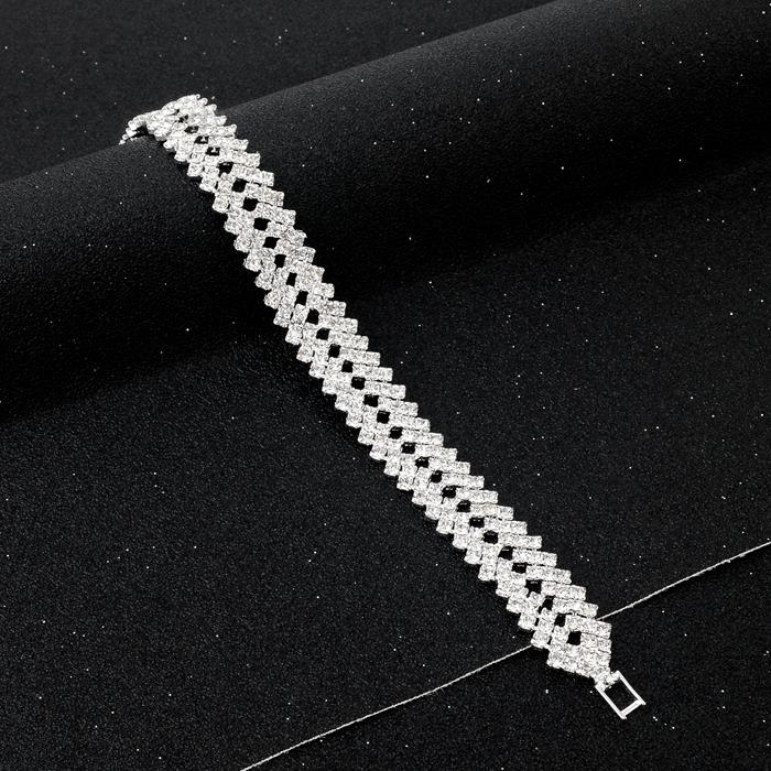 Bracelets Luxury Crystal couleur argent orné de swarowski