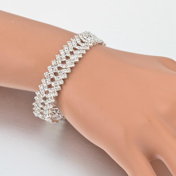 Bracelets Luxury Crystal couleur argent orné de swarowski