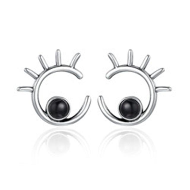 Boucles d'oreilles rondes en argent Sterling 925 pour femmes Idée cadeau