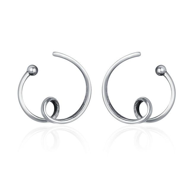 Boucles d'oreilles rondes en argent Sterling 925 pour femmes Idée cadeau