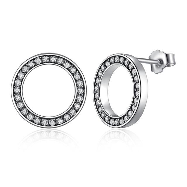 Boucles d'oreilles rondes en argent Sterling 925 pour femmes Idée cadeau