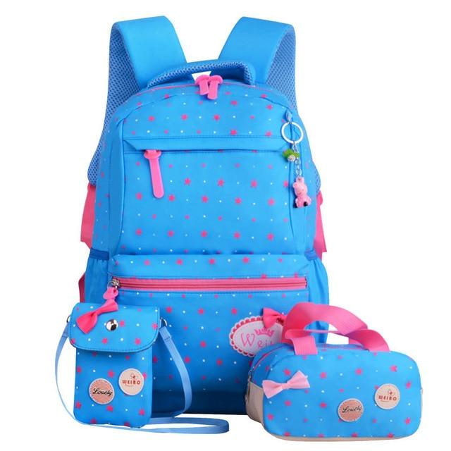 Sac à dos imperméable large bretelles solide pour fille divers imprimés