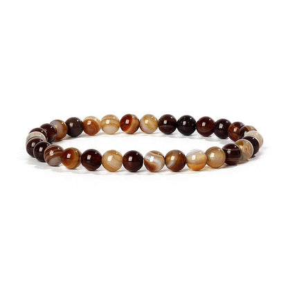 Bracelet Agates en pierre naturelle pour femmes  6mm Quartz Onyx perles Bracelet élastique Chakra guérison Reiki Yoga