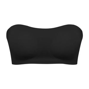 Soutien-gorge push-up sexy sans bretelles pour femme, rembourré et amovible, sans coutures, en soie glacée, invisible, dos nu, antidérapant, épaules dénudées