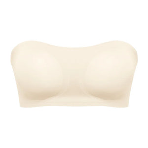 Soutien-gorge push-up sexy sans bretelles pour femme, rembourré et amovible, sans coutures, en soie glacée, invisible, dos nu, antidérapant, épaules dénudées