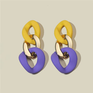 Boucles d'oreilles pendantes pour femmes mode Vintage géométrique longues boucles d'oreilles suspendues Style rond coréen bijoux féminins boucles d'oreilles pendantes