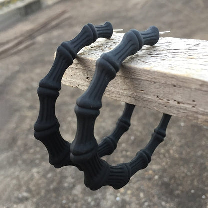 Boucles d'oreilles créoles Bambou nouvelle résine colorée