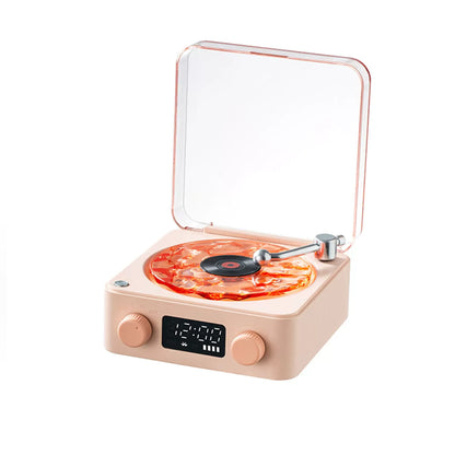 Veilleuse rétro en forme de tourne-disque avec haut-parleur Bluetooth et bruit blanc pour favoriser le sommeil, lumière d'ambiance RGB pour une chambre relaxante ou une chambre d'enfant d'ado, ambiance musicale