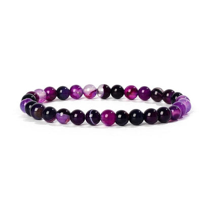 Bracelet Agates en pierre naturelle pour femmes  6mm Quartz Onyx perles Bracelet élastique Chakra guérison Reiki Yoga