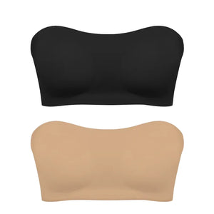 Soutien-gorge push-up sexy sans bretelles pour femme, rembourré et amovible, sans coutures, en soie glacée, invisible, dos nu, antidérapant, épaules dénudées
