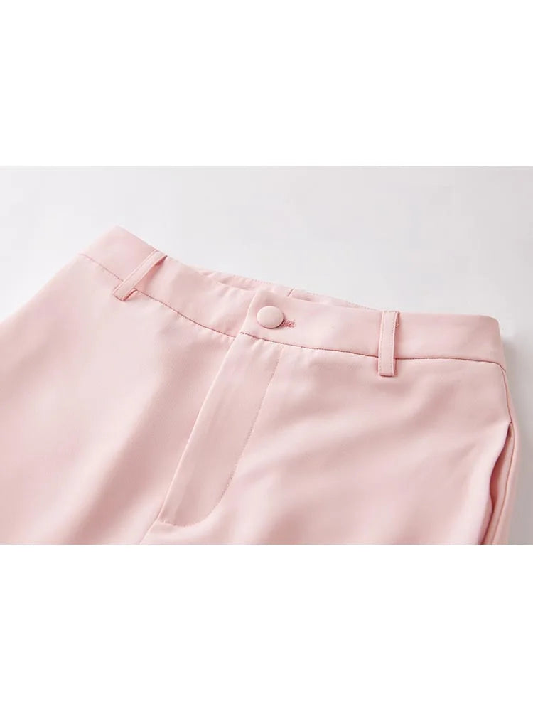 Ensemble de styliste douceur pour femmes, Slim, bouton unique, orné de plumes, Blazer et pantalon