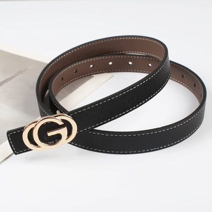 Ceinture réversible pour femme, boucle lisse, cuir véritable de haute qualité, 2,3 cm, tendance et polyvalente.