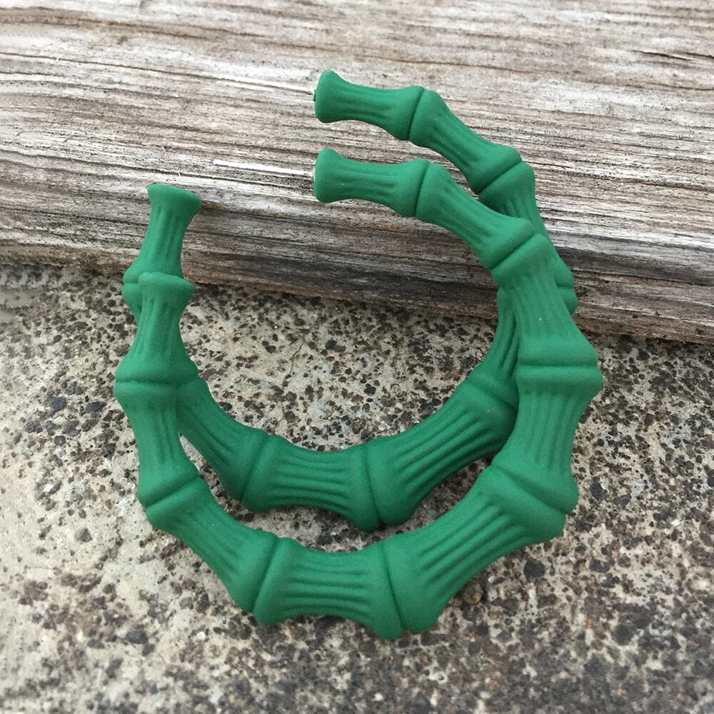 Boucles d'oreilles créoles Bambou nouvelle résine colorée