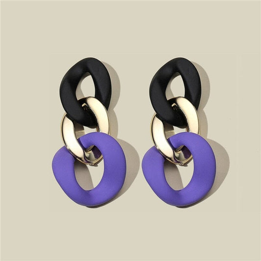Boucles d'oreilles pendantes pour femmes mode Vintage géométrique longues boucles d'oreilles suspendues Style rond coréen bijoux féminins boucles d'oreilles pendantes